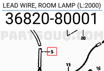 Suzuki 3682080001 LEAD WIRE, ROOM LAMP (L:2000)