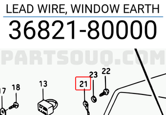 Suzuki 3682180000 LEAD WIRE, WINDOW EARTH