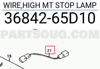 Suzuki 3684265D10 WIRE,HIGH MT STOP LAMP