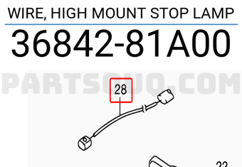 Suzuki 3684281A00 WIRE, HIGH MOUNT STOP LAMP