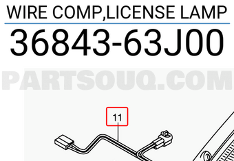 Suzuki 3684363J00 WIRE COMP,LICENSE LAMP