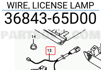Suzuki 3684365D00 WIRE, LICENSE LAMP