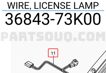 Suzuki 3684373K00 WIRE, LICENSE LAMP