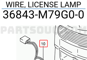 Suzuki 36843M79G00 WIRE, LICENSE LAMP