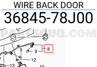Suzuki 3684578J00 WIRE BACK DOOR