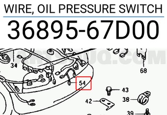 Suzuki 3689567D00 WIRE, OIL PRESSURE SWITCH