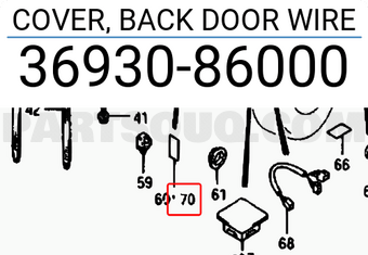 Suzuki 3693086000 COVER, BACK DOOR WIRE