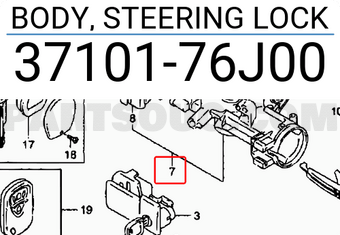 Suzuki 3710176J00 BODY, STEERING LOCK