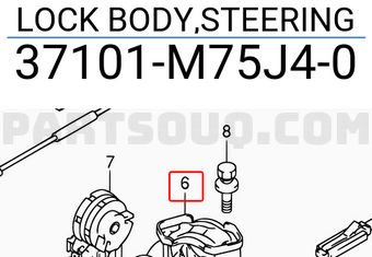 Suzuki 37101M75J40 LOCK BODY,STEERING