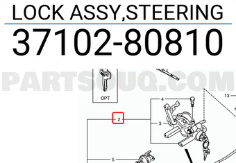 Suzuki 3710280810 LOCK ASSY,STEERING