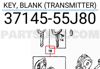 Suzuki 3714555J80 KEY, BLANK (TRANSMITTER)