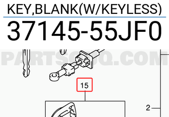 Suzuki 3714555JF0 KEY,BLANK(W/KEYLESS)
