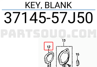 Suzuki 3714557J50 KEY, BLANK