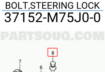 Suzuki 37152M75J00 BOLT,STEERING LOCK