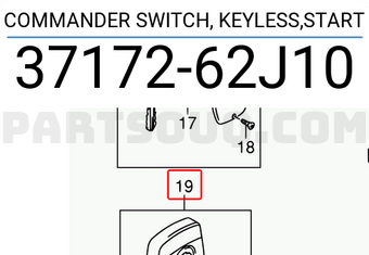 Suzuki 3717262J10 COMMANDER SWITCH, KEYLESS,START