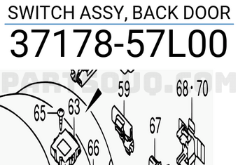 Suzuki 3717857L00 SWITCH ASSY, BACK DOOR