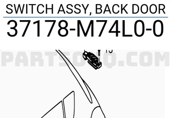 Suzuki 37178M74L00 SWITCH ASSY, BACK DOOR