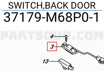 Suzuki 37179M68P01 SWITCH,BACK DOOR