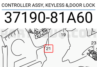 Suzuki 3719081A60 CONTROLLER ASSY, KEYLESS &,DOOR LOCK