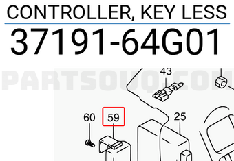 Suzuki 3719164G01 CONTROLLER, KEY LESS