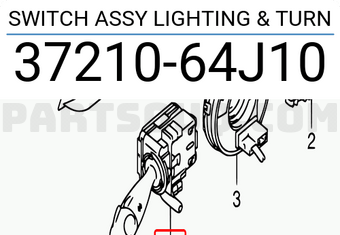Suzuki 3721064J10 SWITCH ASSY LIGHTING & TURN