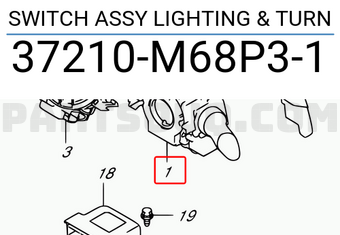 Suzuki 37210M68P31 SWITCH ASSY LIGHTING & TURN