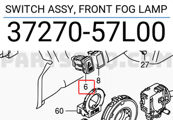 Suzuki 3727057L00 SWITCH ASSY, FRONT FOG LAMP