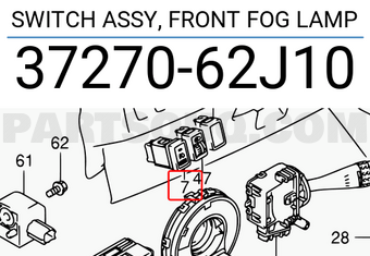 Suzuki 3727062J10 SWITCH ASSY, FRONT FOG LAMP
