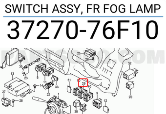 Suzuki 3727076F10 SWITCH ASSY, FR FOG LAMP