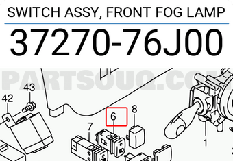 Suzuki 3727076J00 SWITCH ASSY, FRONT FOG LAMP