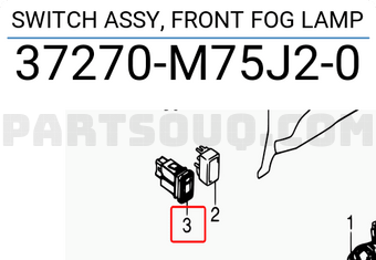 Suzuki 37270M75J20 SWITCH ASSY, FRONT FOG LAMP