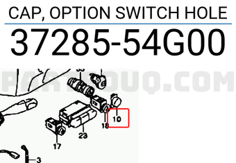 Suzuki 3728554G00 CAP, OPTION SWITCH HOLE