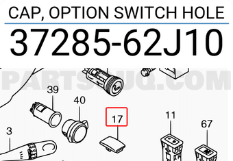Suzuki 3728562J10 CAP, OPTION SWITCH HOLE