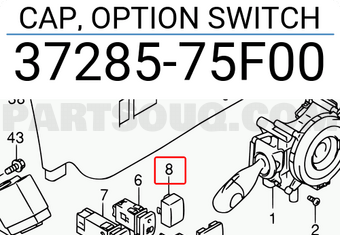Suzuki 3728575F00 CAP, OPTION SWITCH