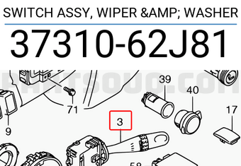 Suzuki 3731062J81 SWITCH ASSY, WIPER & WASHER