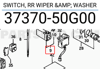 Suzuki 3737050G00 SWITCH, RR WIPER & WASHER