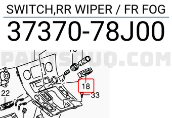 Suzuki 3737078J00 SWITCH,RR WIPER / FR FOG