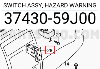 Suzuki 3743059J00 SWITCH ASSY, HAZARD WARNING