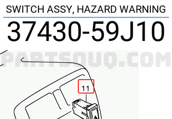 Suzuki 3743059J10 SWITCH ASSY, HAZARD WARNING