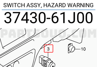 Suzuki 3743061J00 SWITCH ASSY, HAZARD WARNING