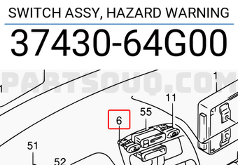 Suzuki 3743064G00 SWITCH ASSY, HAZARD WARNING