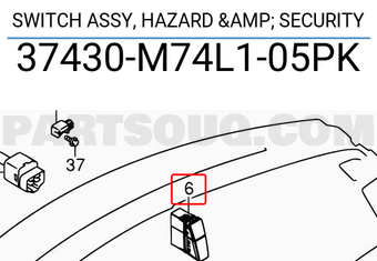 Suzuki 37430M74L105PK SWITCH ASSY, HAZARD & SECURITY