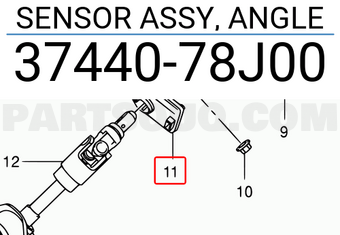 Suzuki 3744078J00 SENSOR ASSY, ANGLE