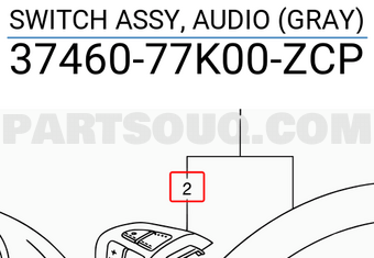 Suzuki 3746077K00ZCP SWITCH ASSY, AUDIO (GRAY)