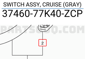 Suzuki 3746077K40ZCP SWITCH ASSY, CRUISE (GRAY)