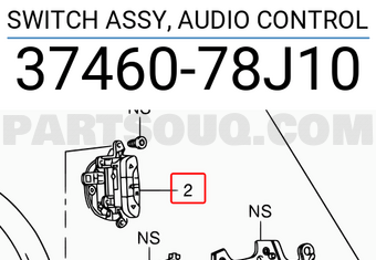 Suzuki 3746078J10 SWITCH ASSY, AUDIO CONTROL