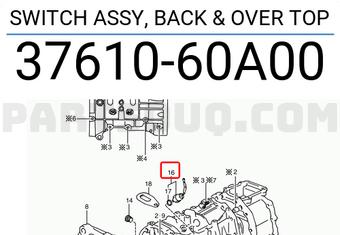 Suzuki 3761060A00 SWITCH ASSY, BACK & OVER TOP