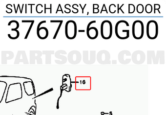 Suzuki 3767060G00 SWITCH ASSY, BACK DOOR