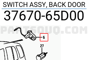 Suzuki 3767065D00 SWITCH ASSY, BACK DOOR