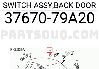 Suzuki 3767079A20 SWITCH ASSY,BACK DOOR